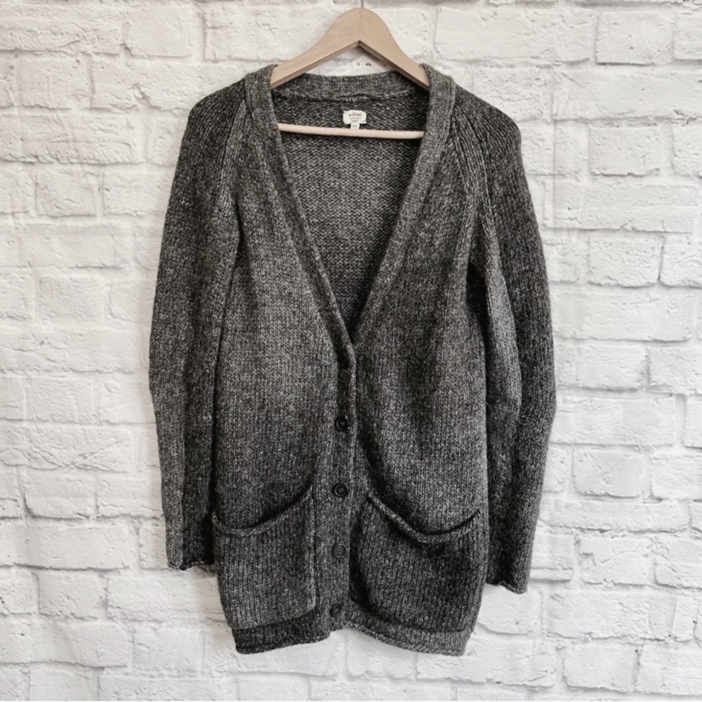 ARITZIA WILFRED Italian Yarn Grey Cardigan with Buttons Wool Alpaca Blend